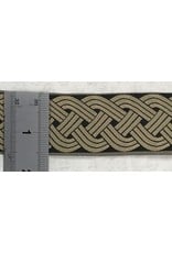 Cloakmakers.com 12 Strand Woven Celtic Braid Trim, Wide, Tan on Black