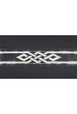 Cloakmakers.com Mongolian Celtic Knot Trim, Silver/Grey on Black