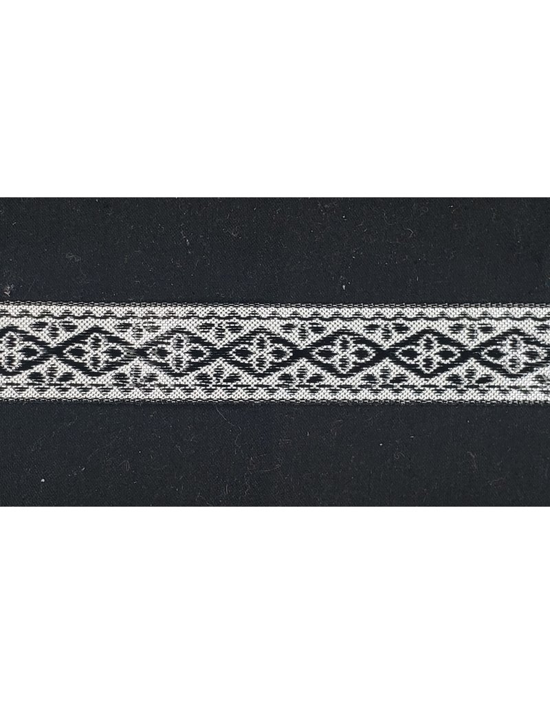 Cloakmakers.com Floral Diamonds Four-Point Trim, White/Silver/Black