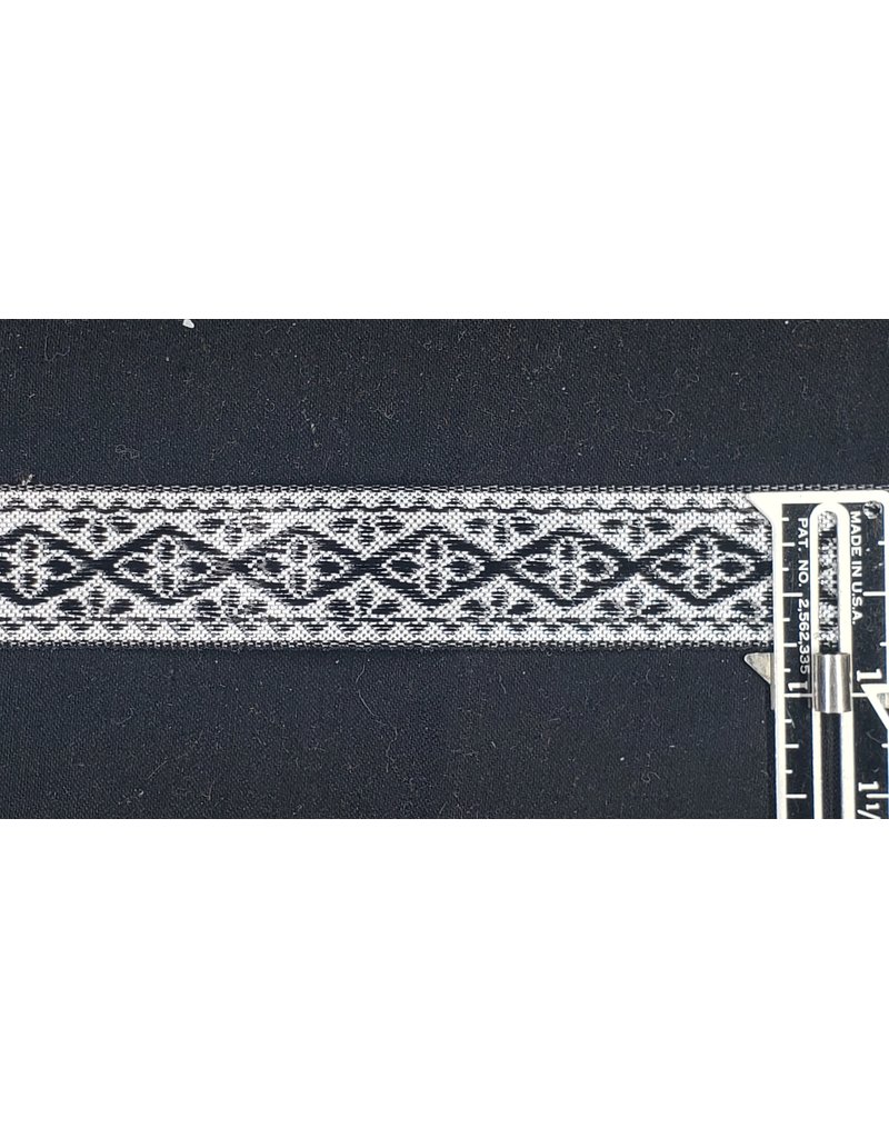 Cloakmakers.com Floral Diamonds Four-Point Trim, White/Silver/Black