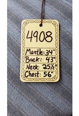 Cloakmakers.com 4908- Grey & Brown Striped Inverness Cloak w/ 4 Pockets, Button Closure