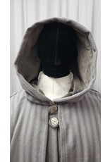 Cloakmakers.com 4908- Grey & Brown Striped Inverness Cloak w/ 4 Pockets, Button Closure