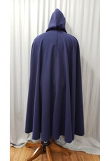 Cloakmakers.com 4918 - Navy Blue Full Circle Woolen Cloak, Burgundy Hood Lining