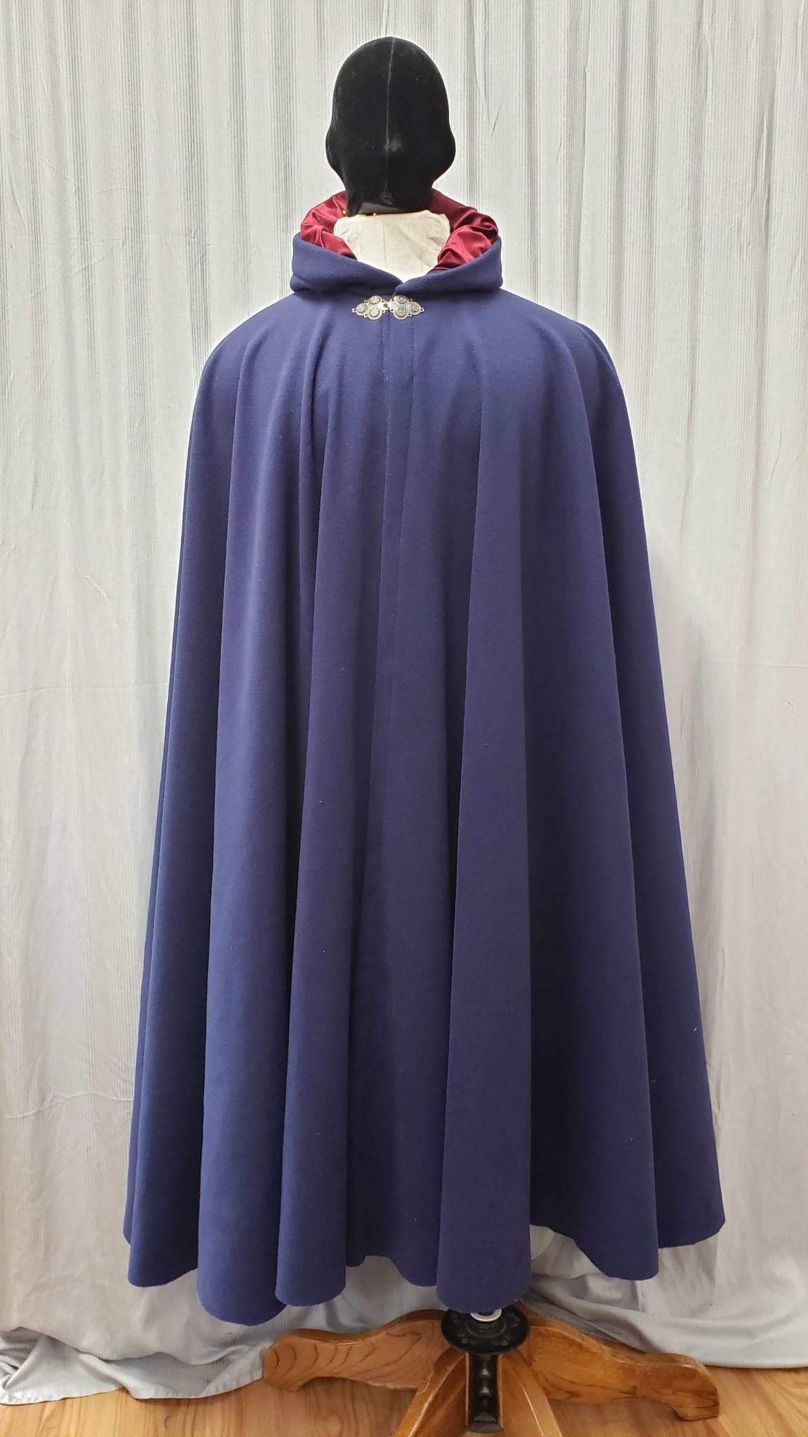 Short Fleece Cloak Blue Full Circle Cloak Cape With Hood 