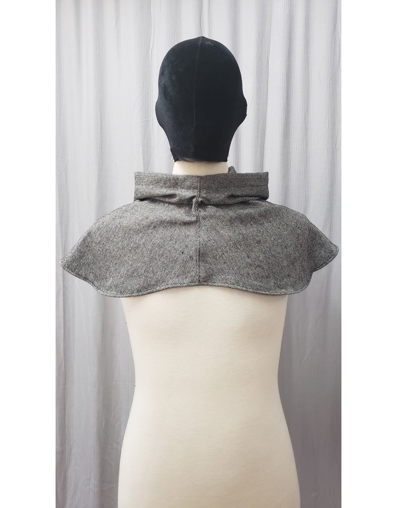 Cloakmakers.com H373 - Black & White Hooded Cowl w/ Variegated Spots