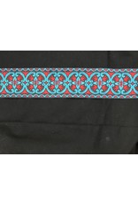 Cloak and Dagger Creations Coptic Sun Cross, Early Period, Red and Turquoise on Black