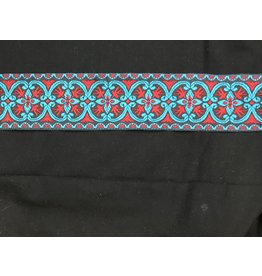 Cloakmakers.com Coptic Sun Cross, Early Period, Red and Turquoise on Black