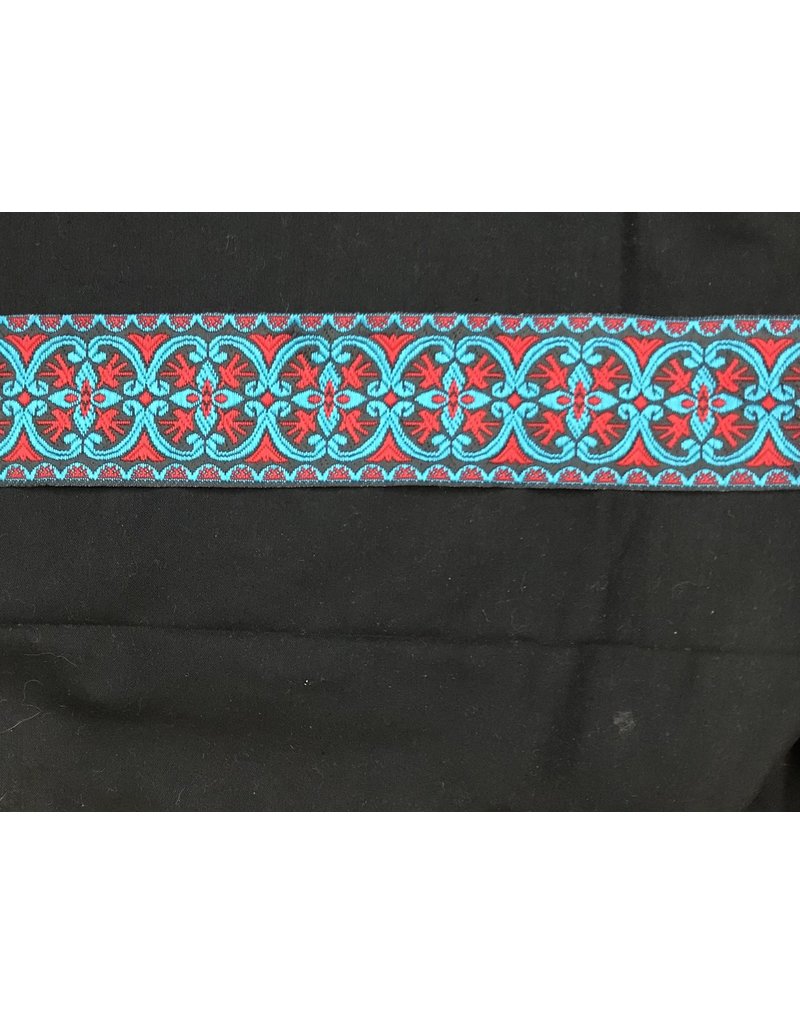 Cloakmakers.com Coptic Sun Cross, Early Period, Red and Turquoise on Black