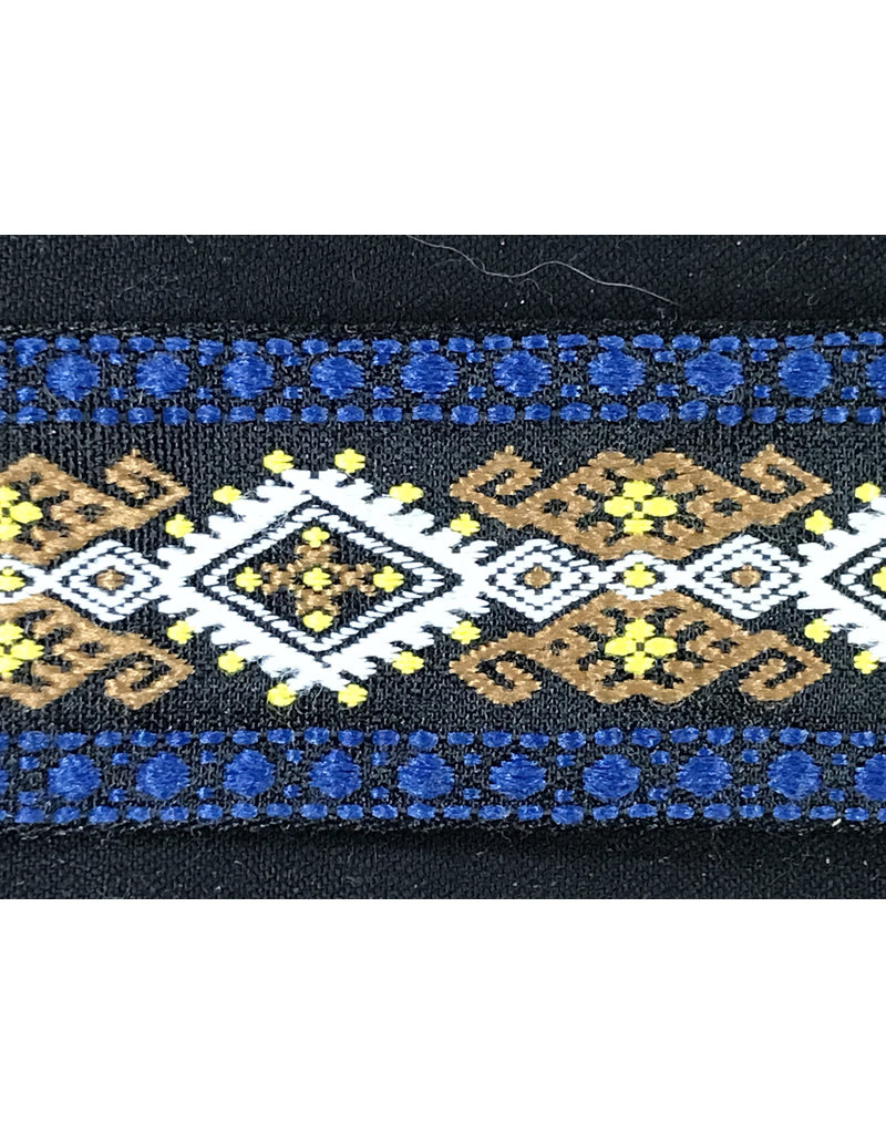 Cloakmakers.com Bordered Diamonds - White, Amber and Dark Blue