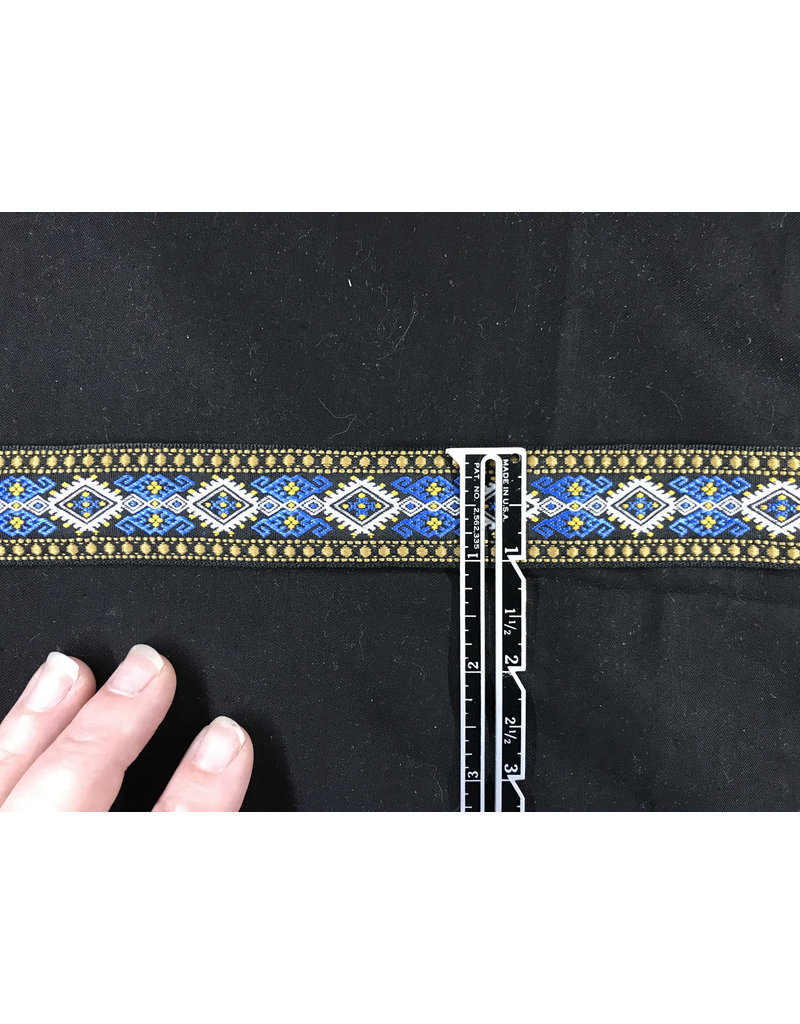 Cloakmakers.com Bordered Diamonds - White, Light Blue and Amber
