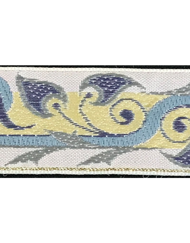 Cloakmakers.com Elven Faerie Trim - Greys and Yellow on Pink
