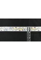 Cloakmakers.com Elven Faerie Trim - Greys and Yellow on Pink
