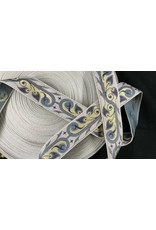Cloakmakers.com Elven Faerie Trim - Greys and Yellow on Pink