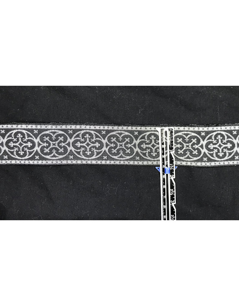 Cloakmakers.com Quatrefoil Jerusalem Cross Trim - Black and Silver