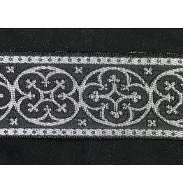 Cloakmakers.com Quatrefoil Jerusalem Cross Trim - Black and Silver