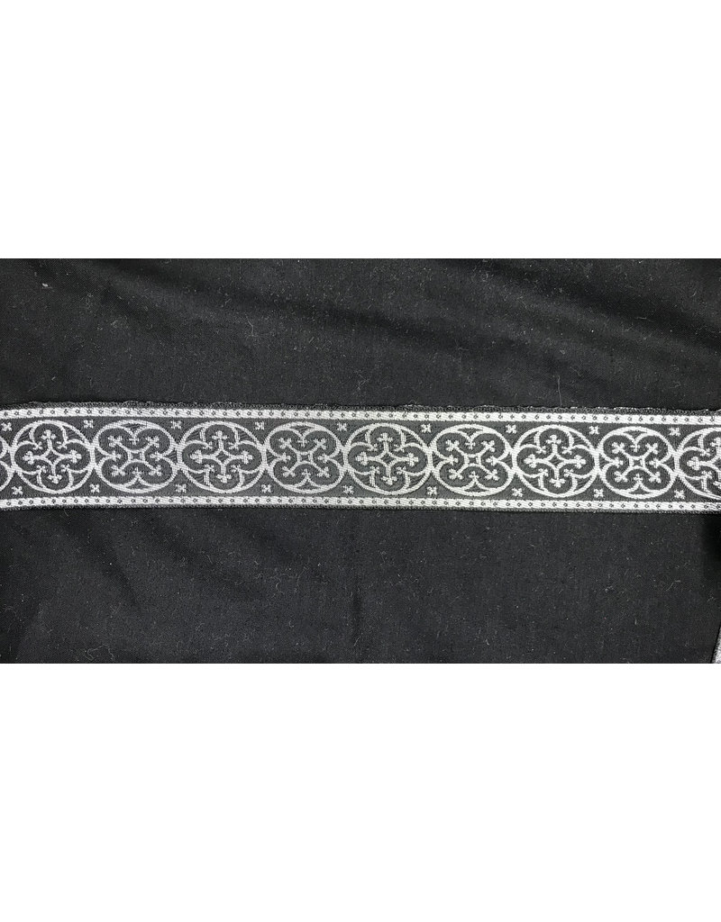 Cloakmakers.com Quatrefoil Jerusalem Cross Trim - Black and Silver