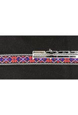 Cloakmakers.com Dutch-Style Floral Trim - Red, Pink, and Blue on Black
