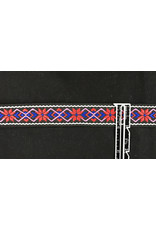 Cloakmakers.com Dutch-Style Floral Trim - Red, Pink, and Blue on Black