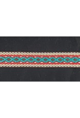 Cloakmakers.com Early Period Woven Trim - Turquoise Diamonds on Brown