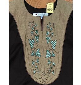 Cloakmakers.com J805 - Brown Cotton Tunic w/Grapevine Embroidery on  Brown Yoke