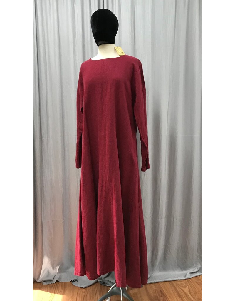 Cloakmakers.com G1151 - Raspberry Red Linen Long Sleeved Gown