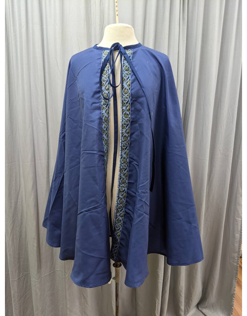 Cloakmakers.com 4948 - Hoodless Washable Cloak w/Trim, Tie Closure