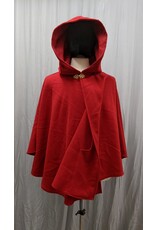 Cloakmakers.com 4953 - Washable Red Wool Cloak w/Red Hood Lining