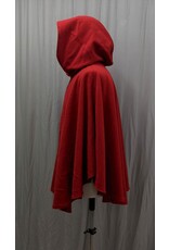 Cloakmakers.com 4953 - Washable Red Wool Cloak w/Red Hood Lining