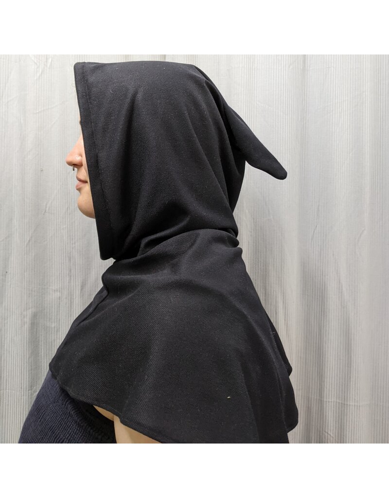 Cloakmakers.com H377 - Black Washable Cowl w/Pointed Hood