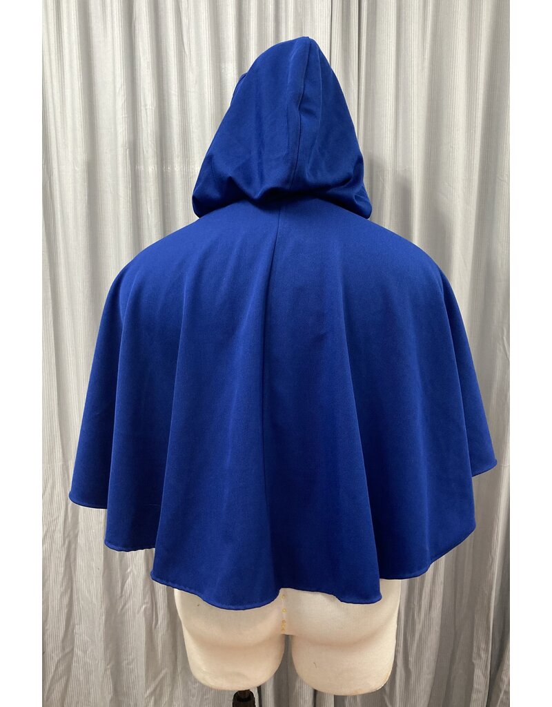 Cloakmakers.com 4963 - Blue Gabardine Cloak, Pockets, Black Moleskin Hood Lining