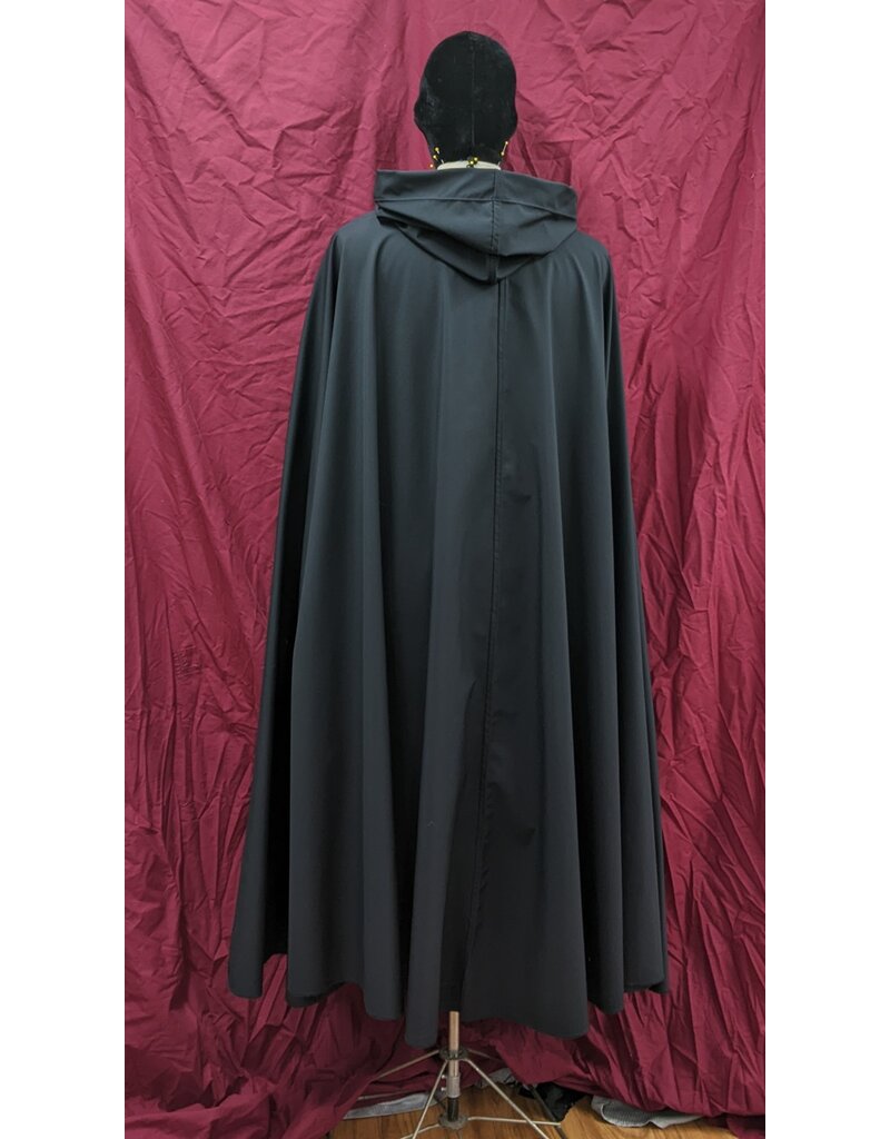 Cloakmakers.com 4965 - Black Powershield Cloak, Self-lined Fleece Hood