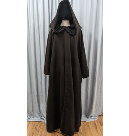 Cloak and Dagger Creations R524 - Dark Brown Woolen Robe, Extra Long w/Pockets