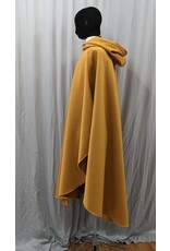 Cloak and Dagger Creations 4978 - Golden Brown Ruana Cloak  w/Burgundy Velvet Hood Lining