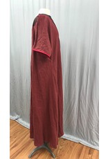 Cloakmakers.com G1163 - Brick Red Linen Nursing Gown w/ Acorn Embroidery