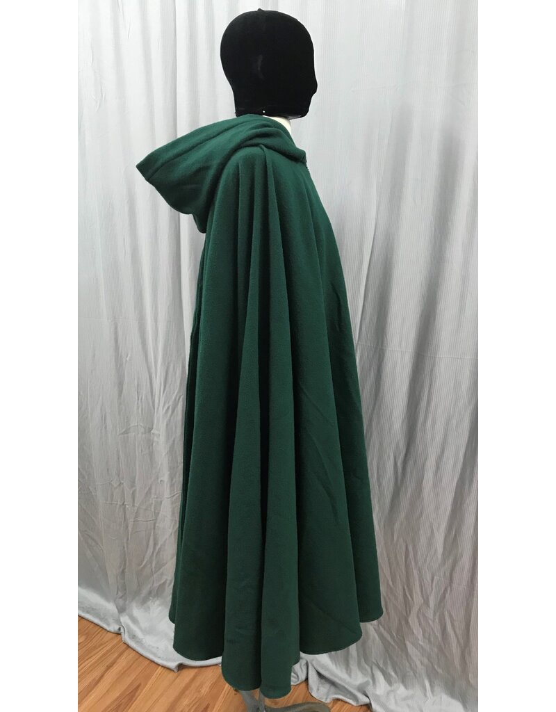 Cloak and Dagger Creations 4994 - Washable Green Wool Cloak, Green Hood Lining, Pockets