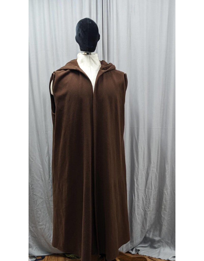 Cloakmakers.com R527 - Washable Brown Jedi Vest of Generous Size w/Pockets