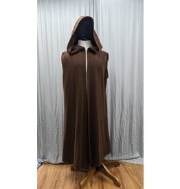 R508-Brown Jedi Robe w/Pockets & Generous Hood, Washable
