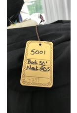 Cloakmakers.com 5001 - Long Black Washable Woolen Cloak w/ Antler & Leaf Embroidery, Green Hood Lining