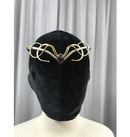 Cloakmakers.com Aurora Circlet - Purple Stone with Brass swirls