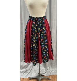 Cloakmakers.com K490 - Black and Red Frog Panel Dance Skirt w/ Pockets