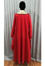 Cloakmakers.com G1165 Red Linen Gown w/ Dropped Sleeves, Tree of Life, Triquertra Cat Embroidery