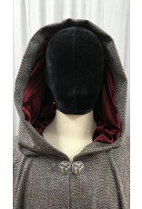 Cloakmakers.com 5022 Black and  White w/ Multicolor Threads, Maroon Hood Lining