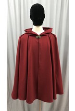 Cloakmakers.com 5024 Short Red Cloak w/ Red Velvet Hood Lining, Pockets