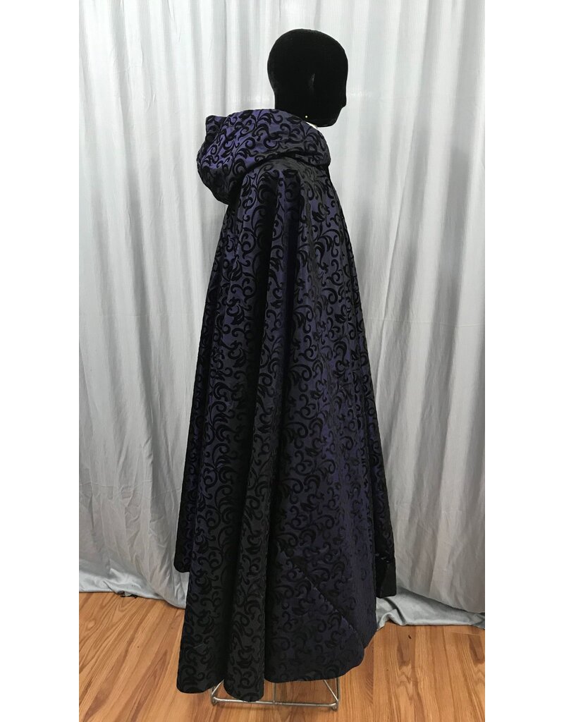 Cloakmakers.com 5031 Deep Purple Taffeta Cloak w/ Black Velvet Hood Lining