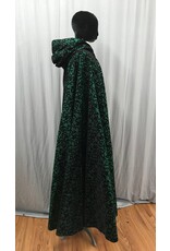 Cloakmakers.com 5033 Deep Green Taffeta Cloak w/ Black Velvet Hood Lining