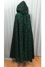 Cloakmakers.com 5033 Deep Green Taffeta Cloak w/ Black Velvet Hood Lining
