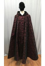 Cloakmakers.com 5035 Burgundy Taffeta Cloak w/ Black Velvet Hood Lining