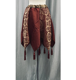 Cloak and Dagger Creations TS01 - Tassel Skirt, Red w/Red & Tan Brocade