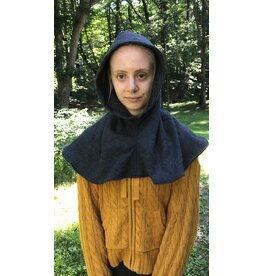 Cloakmakers.com H392 Charcoal Grey Wool Blend Hooded Cowl