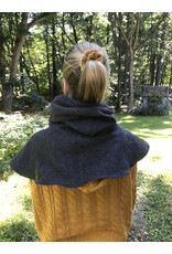 Cloakmakers.com H392 Charcoal Grey Wool Blend Hooded Cowl